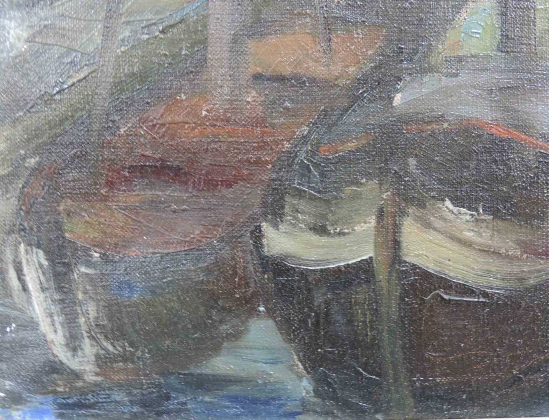 Jürgen WEGENER (19041 - 1984). In Chioggia. 81 cm x 61 cm. Gemälde, Öl auf Leinwand. Rückseitig - Bild 3 aus 8