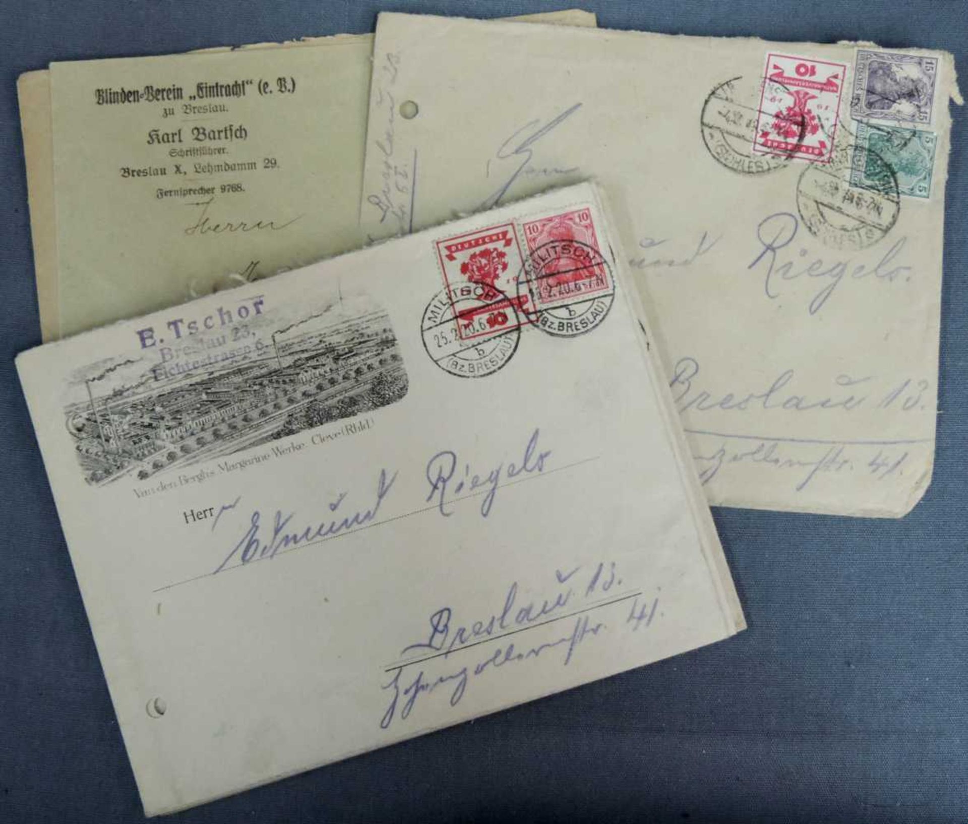 Briefmarken, Postkarten und Briefe, 19. und 20. Jahrhundert. Briefumschläge mit Werbeaufdrucken, - Bild 2 aus 17
