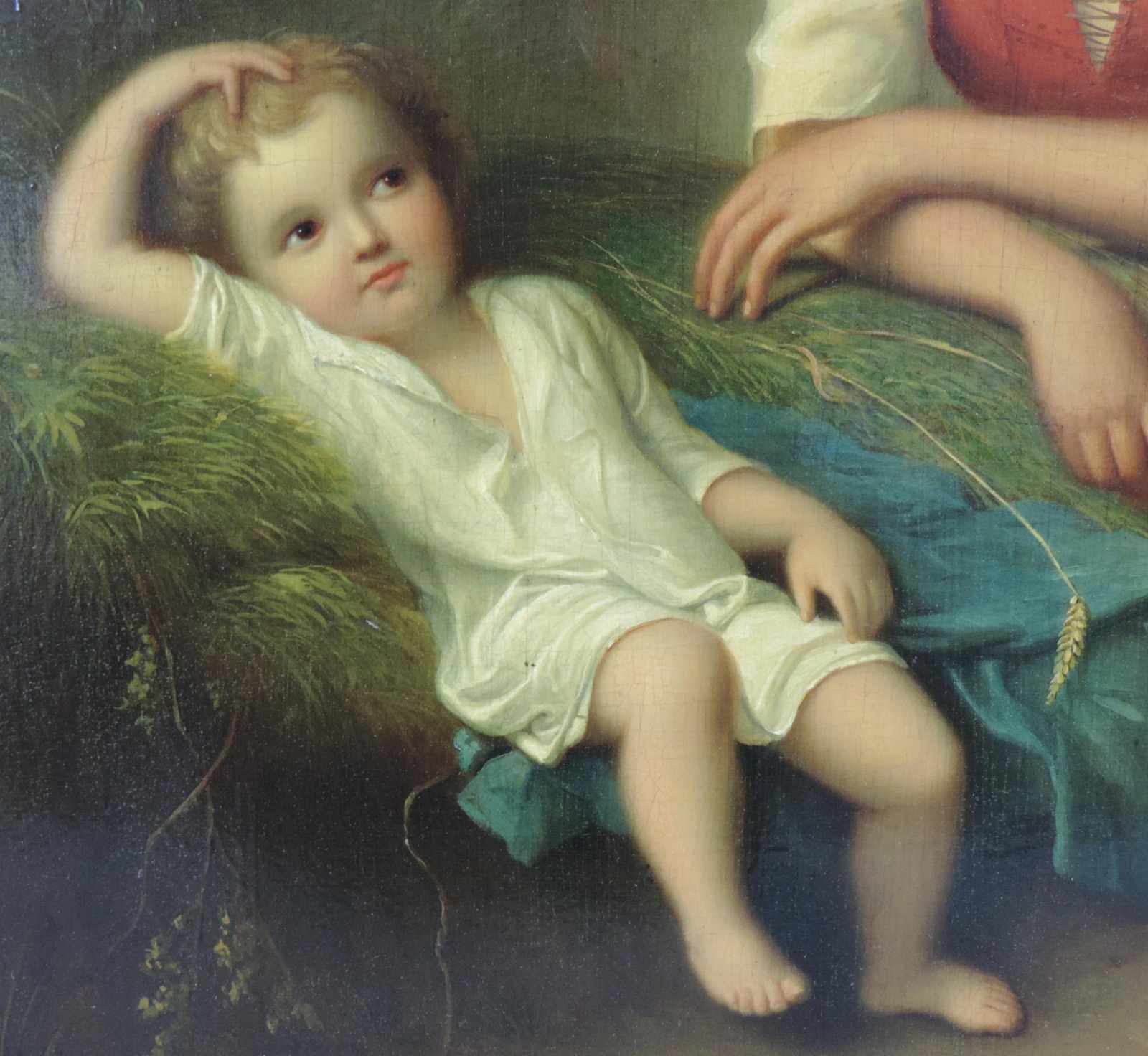 Leendert I DE KONINGH (1777 - 1849). Bauernmädchen mit Kind im Heu. 62 cm x 50 cm. Gemälde. Öl auf - Image 5 of 12