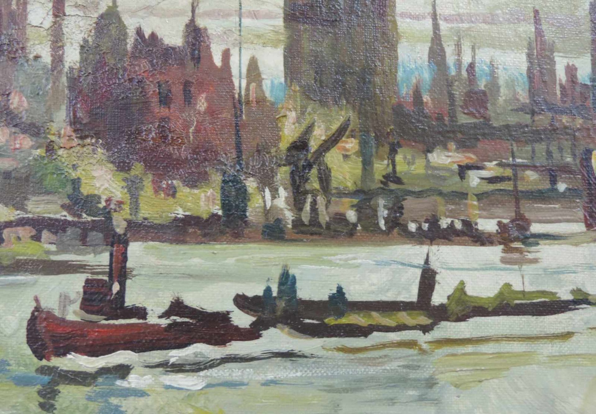 Joseph SLOMAN (1883 -?). "On the River". 30 cm x 40 cm. Gemälde. Öl auf Leinwand und Tafel. Rechts - Image 3 of 7