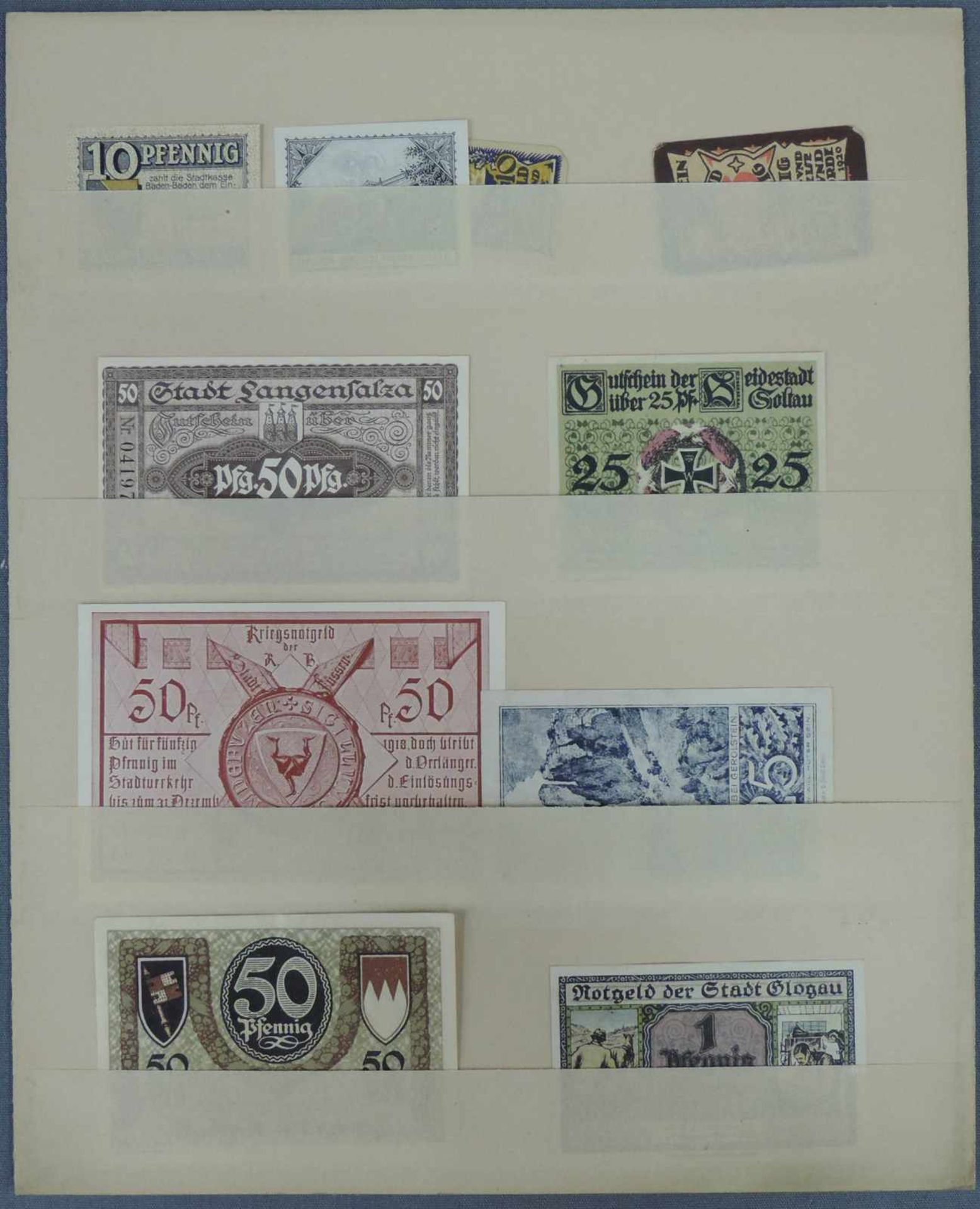 Mappe mit Notgeld. 37 cm x 26 cm die Mappe. Mappe mit Notgeld. 37 cm x 26 cm die Mappe. - Image 3 of 5