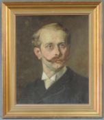 UNBEKANNT (XIX). Portrait eines Mannes. 48 cm x 39 cm. Gemälde. Öl auf Leinwand. UNKNOWN (XIV).