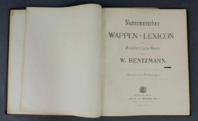 Numismatisches Wappen - Lexicon des Mittelalters und der Neuzeit. W. Rentzmann. 44 cm x 37,5 cm