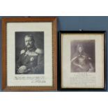 Ein Blatt "Hindenburg" und ein Blatt "Prinz von Homburg". Bis 48 cm x 35 cm. A print "Hindenburg"