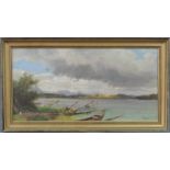 Christian Friedrich MALI (1832 - 1906). "Chiemsee" 27 cm x 53 cm. Gemälde. Öl auf Leinwand. Links