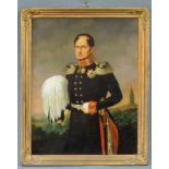 UNSIGNIERT (XVIII - XIX). Portrait Friedrich Wilhelm III. (1770 - 1840). 48 cm x 37 cm. Gemälde.