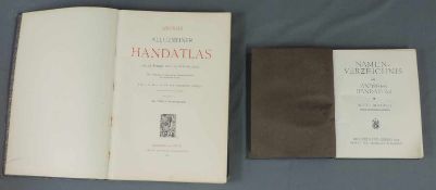 Andrees Allgemeiner Handatlas von 1924, dazu das Namensverzeichnis. 45 cm x 31 cm der allgemeine