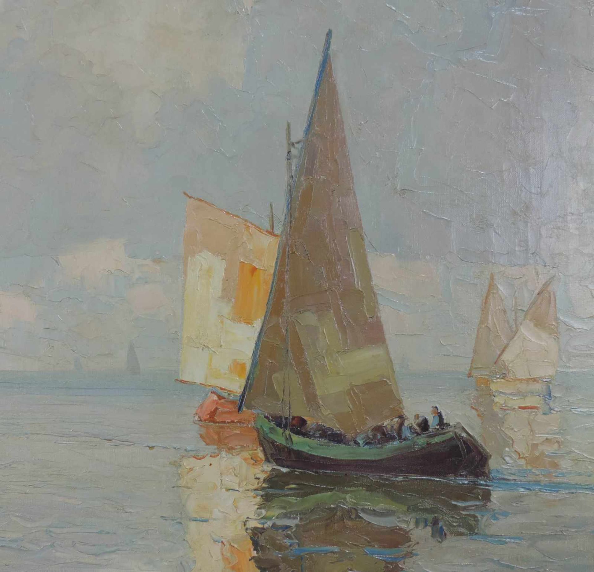 Erich MERCKER (1891 - 1973). Segelboote. 66 cm x 85 cm. Rechts unten signiert und ortsbezeichnet - Image 3 of 6