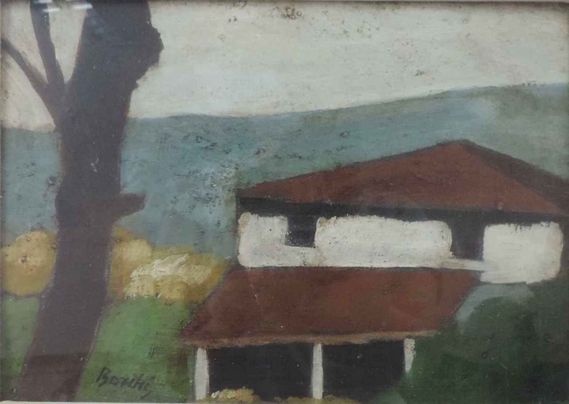 4 moderne Ölgemälde auf Tafel. Bis 58 cm x 46,5 cm. Zwei undeutlich signiert. 4 modern oil - Image 6 of 7