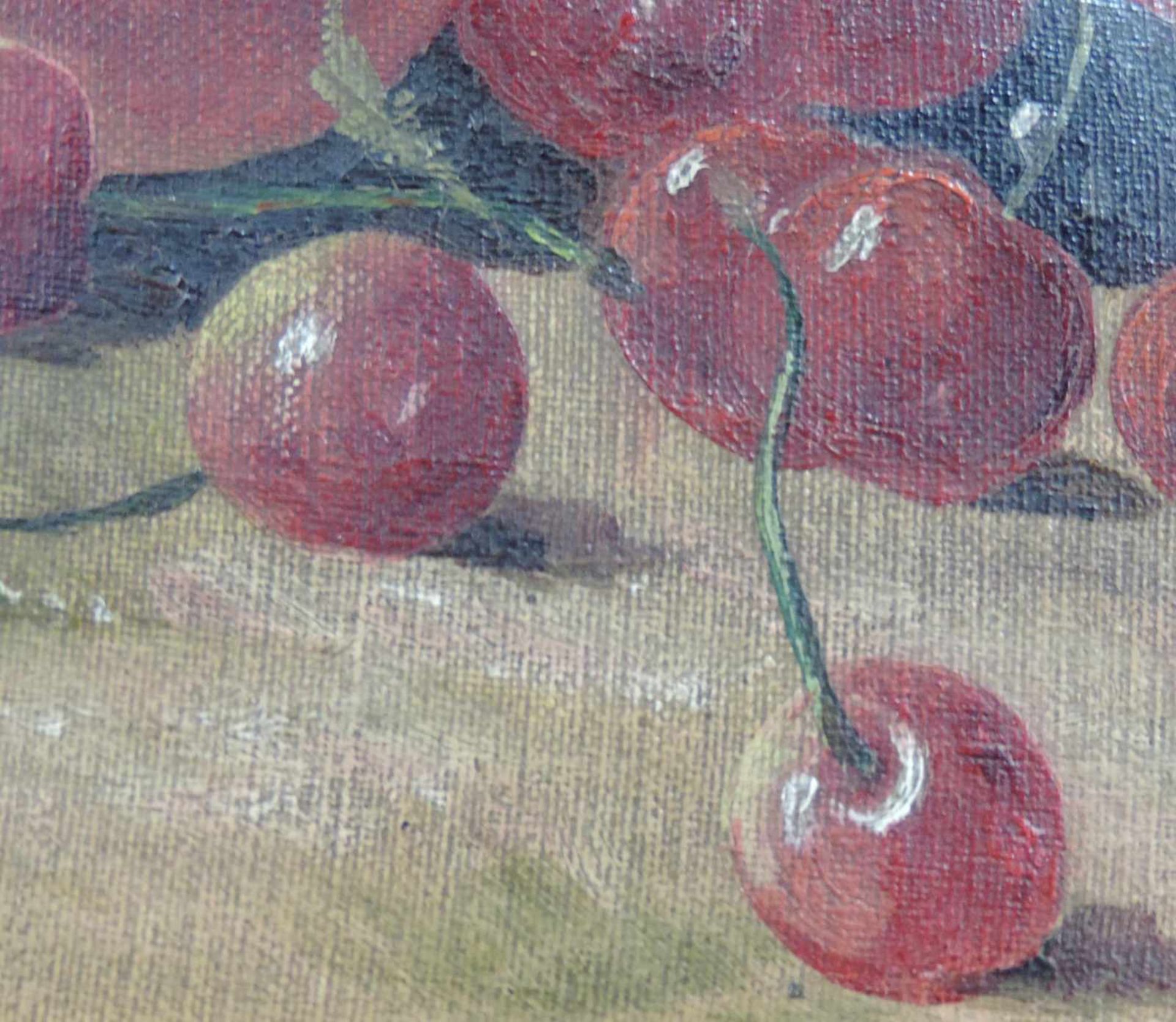 E. GEYER (XIX - XX). Früchtestillleben 1910. 43 cm x 56 cm. Gemälde. Öl auf Leinwand. Rechts unten - Image 3 of 5