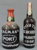 1966 Porto Krohn 75 cl 20 % vol. Und Flagmans's Twany Port 1,5 Liter 19 % vol. 1966 Porto Krohn 75
