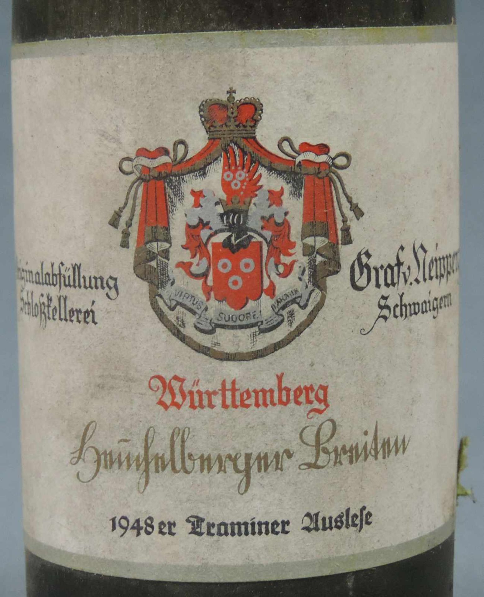 6 Rheingau und 2 Rheinhessen und 2 Württemberg. Ganze Flaschen. 1947 Schloss Vollrads Kabinett - Bild 4 aus 15