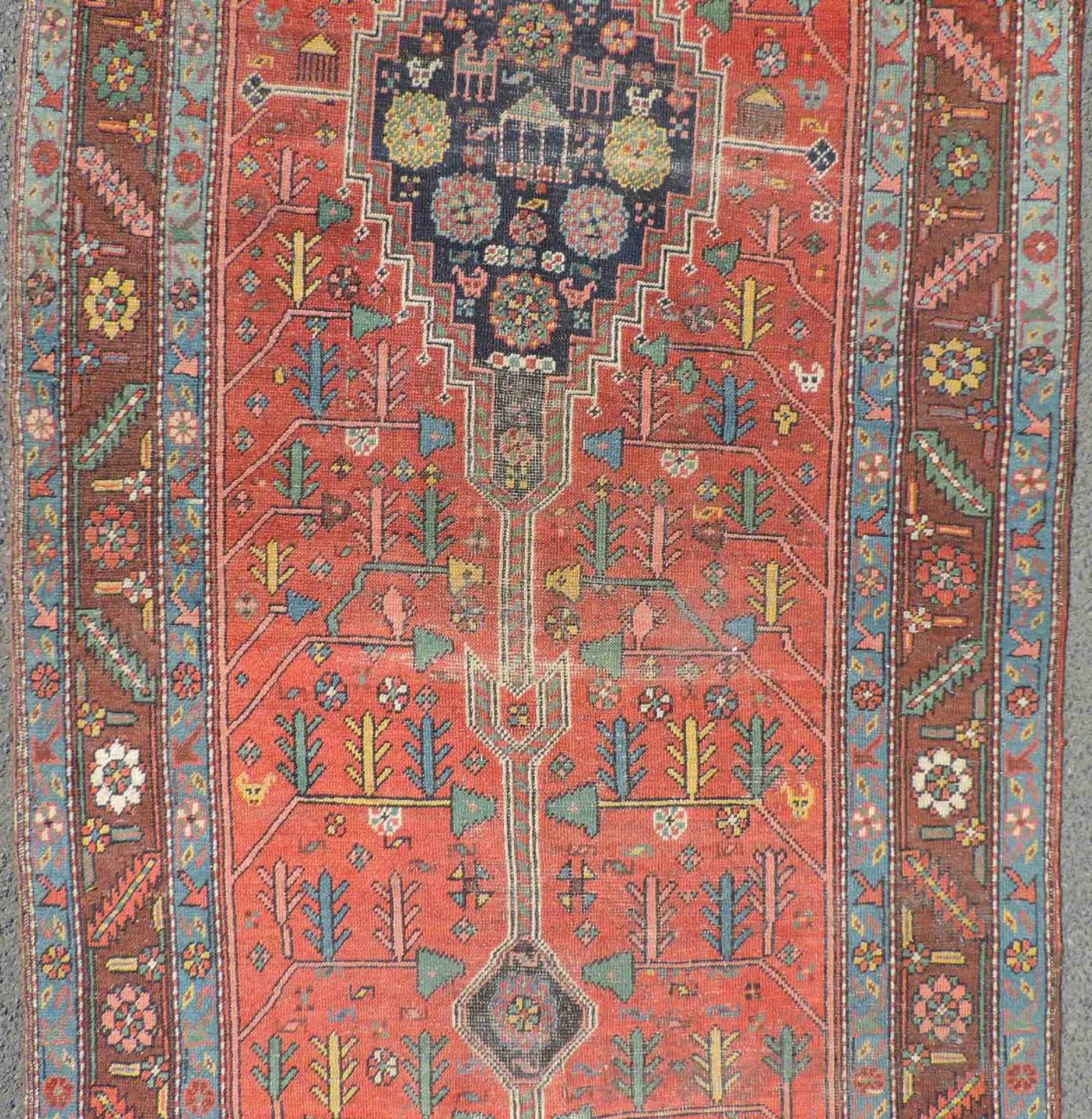 Schah - Savan Galerie, Iran, antik, 19. Jahrhundert. 428 cm x 97 cm. Handgeknüpft. Wolle auf - Bild 4 aus 9