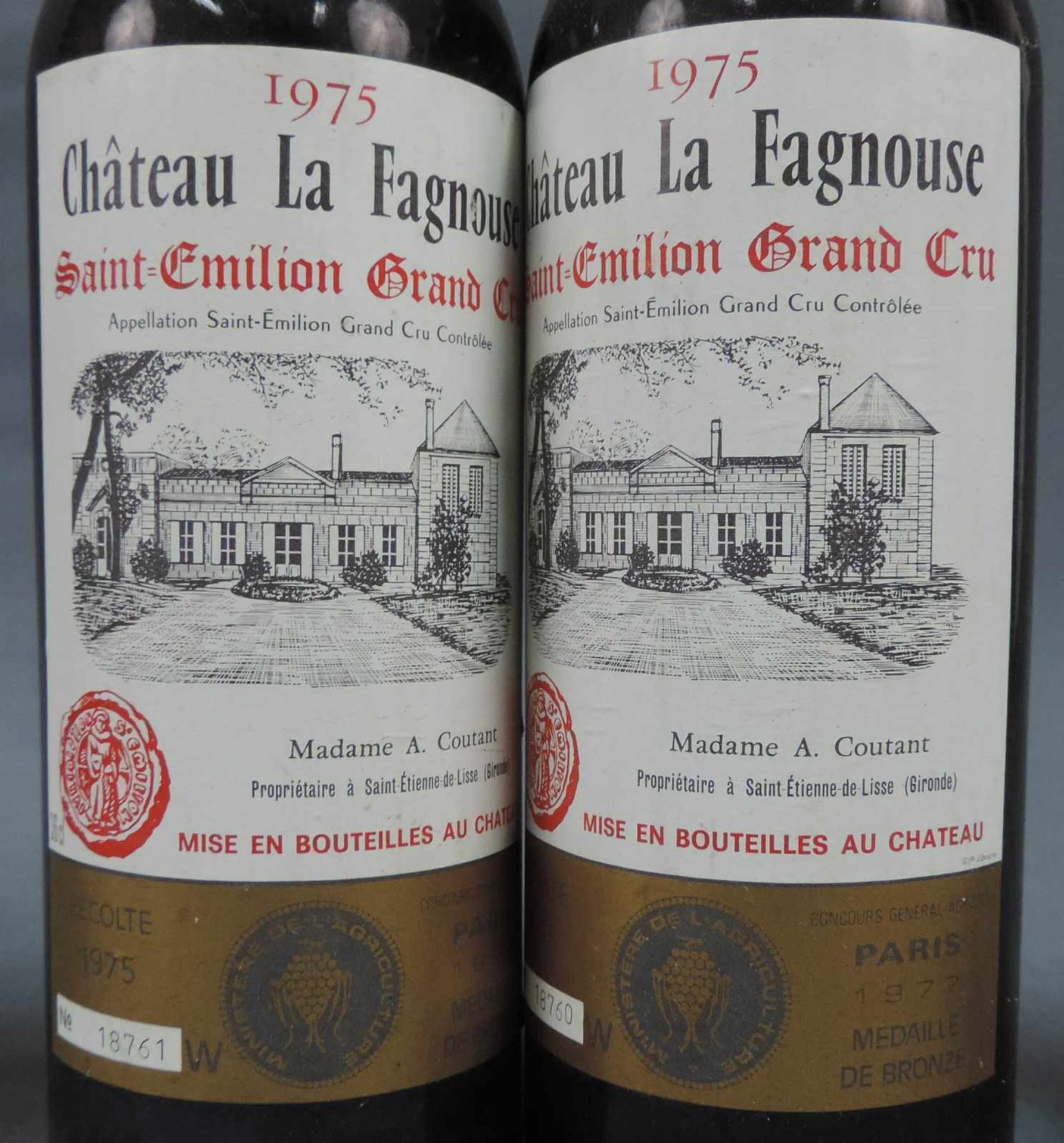 10 Flaschen ganze Flaschen Bordeaux. Rotwein. Frankreich. 1976 (4x) Chateau Laroque Saint - Émillion - Image 6 of 11