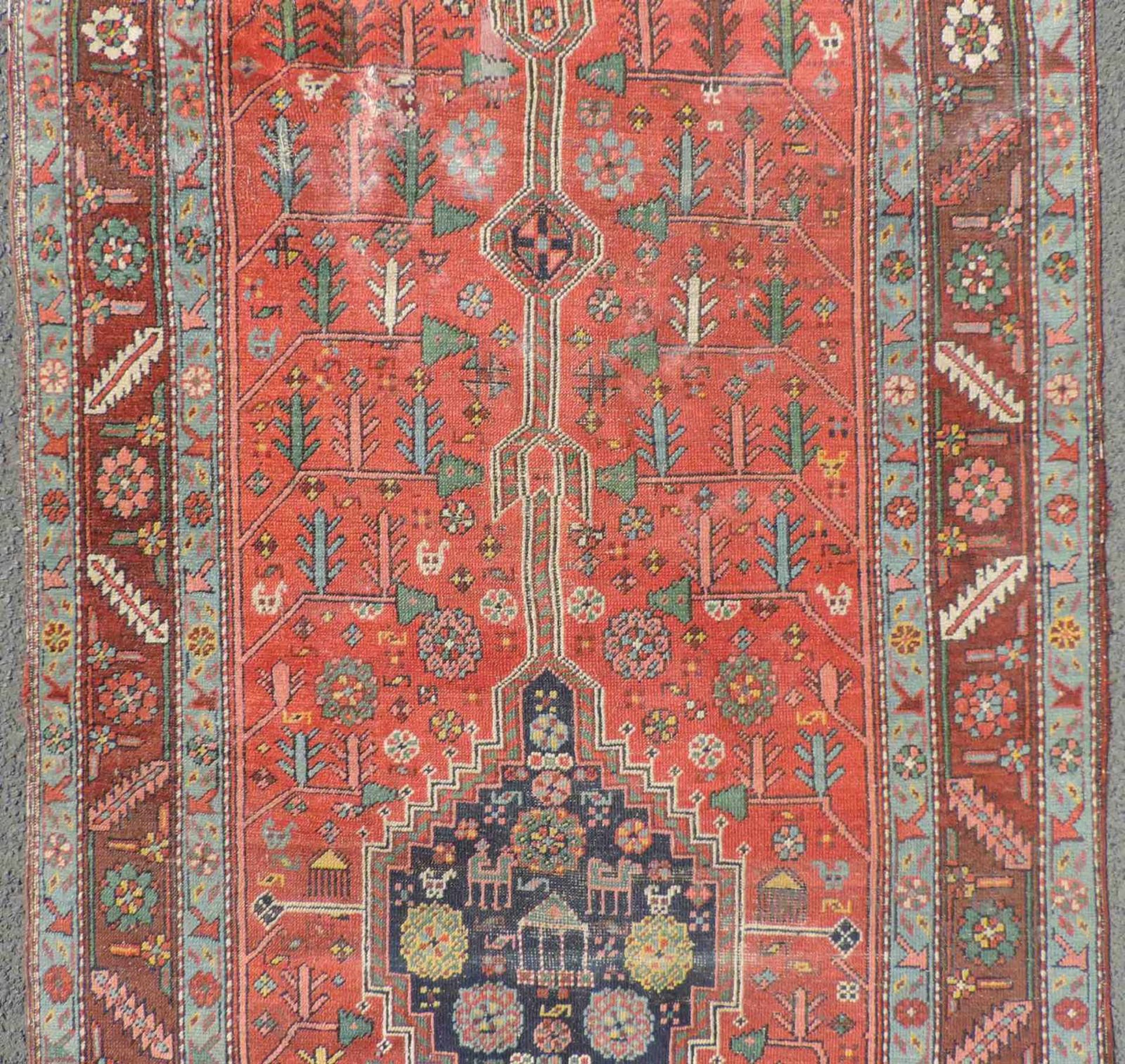 Schah - Savan Galerie, Iran, antik, 19. Jahrhundert. 428 cm x 97 cm. Handgeknüpft. Wolle auf - Bild 5 aus 9