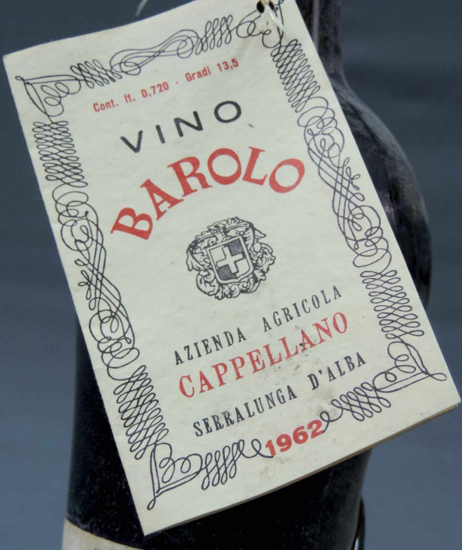 1962 Barolo 0,72 L. 13,5 % von Cappelano, dazu 1962? Barbaresco von Cascina Porra. Dazu 2 Flaschen - Bild 2 aus 12