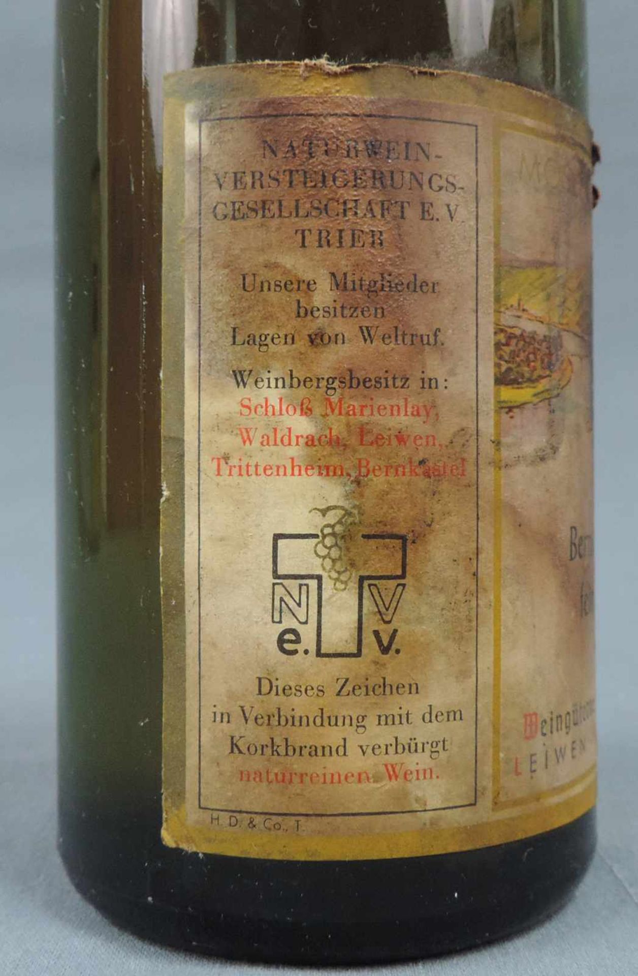 1964 Bernkastler Badstube feinste Spätauslese von Schloß Marienlay. Eine ganze Flasche Weißwein, - Image 4 of 8