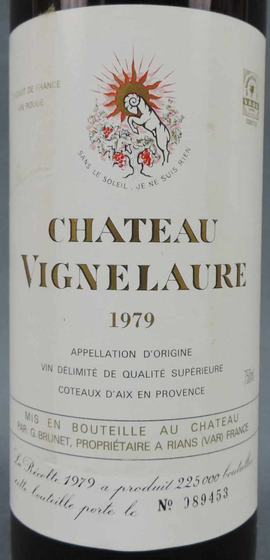 1979 Chateau Vignelaure Rouge, Coteaux d'Aix - en - Provence, France. 12 ganze Flaschen. Original - Bild 7 aus 7