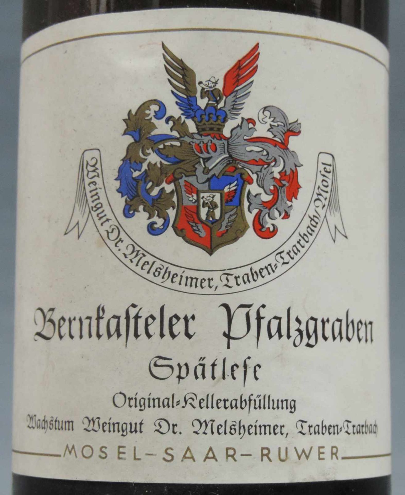 14 ganze Flaschen Mosel - Saar - Ruwer, Weißwein. 1953 Geierslayer Ohligsberg feine Auslese von - Image 4 of 7