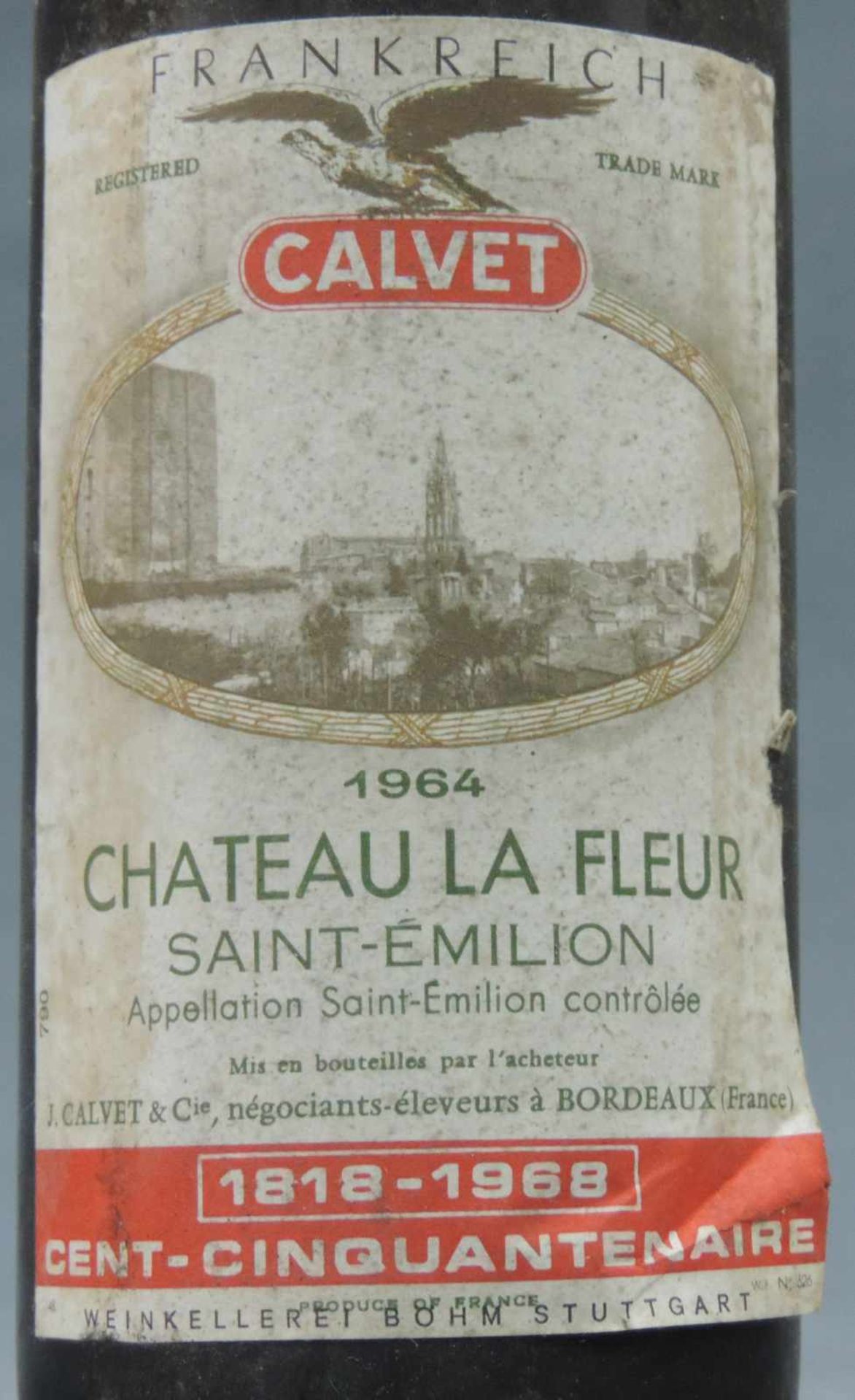 1964 Chateau La Fleur, Saint - Emillion, AC von Calvet. Eine ganze Flasche. In einem - Image 2 of 6