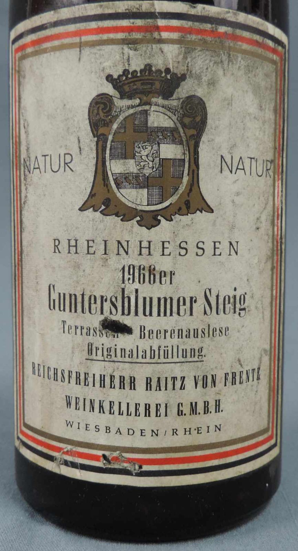 1966 Guntersblumer Steig Terrassen Beerenauslese von Reichsfreiherr Haitz von Frentz. Eine ganze - Image 3 of 6