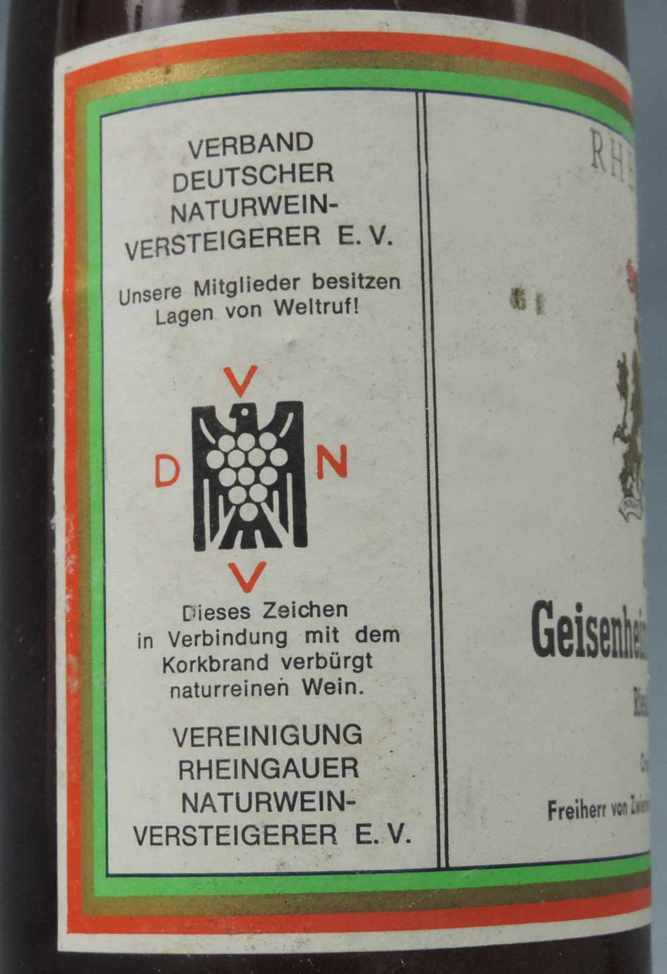 6 Rheingau und 2 Rheinhessen und 2 Württemberg. Ganze Flaschen. 1947 Schloss Vollrads Kabinett - Bild 7 aus 15