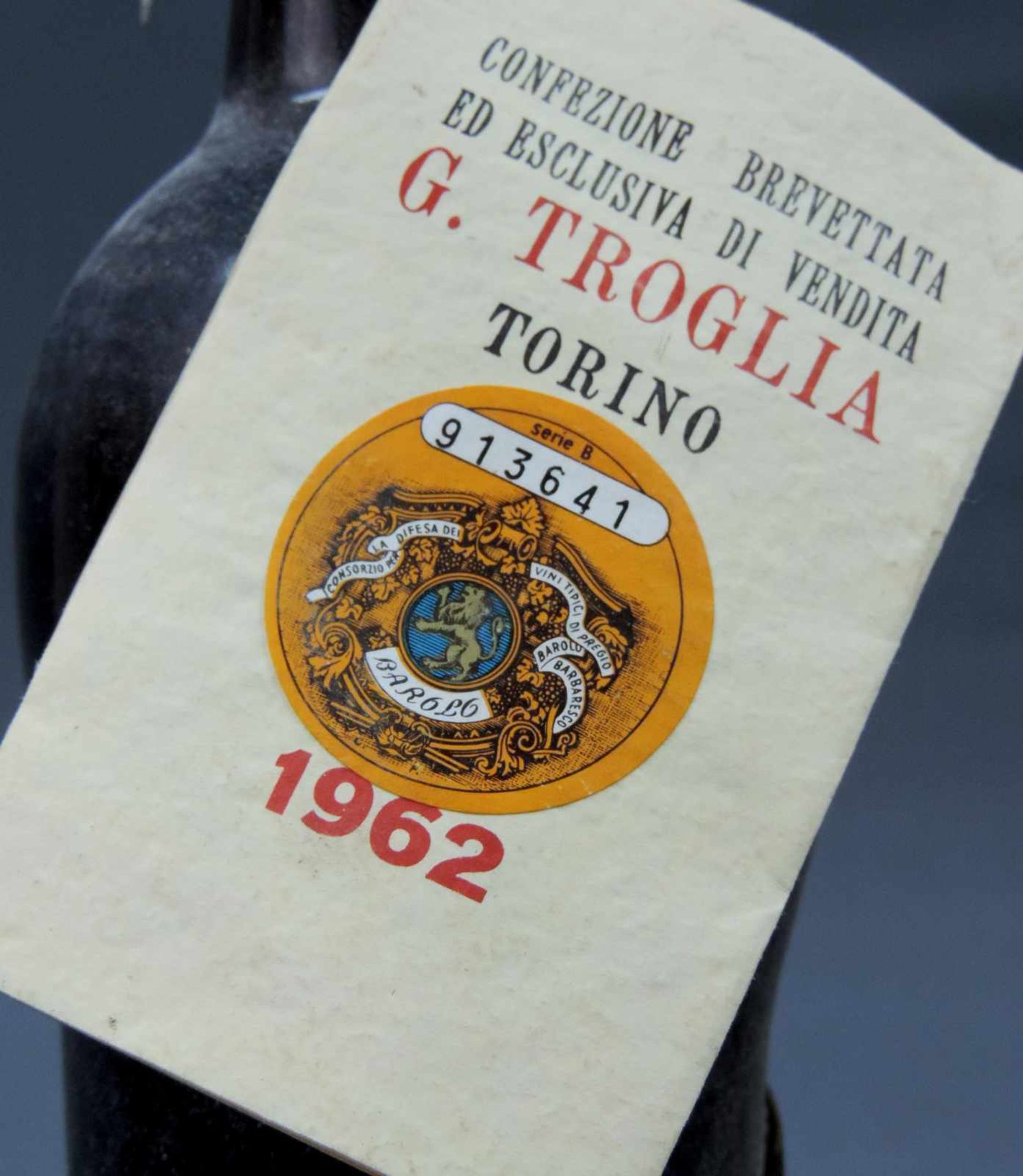 1962 Barolo 0,72 L. 13,5 % von Cappelano, dazu 1962? Barbaresco von Cascina Porra. Dazu 2 Flaschen - Bild 12 aus 12