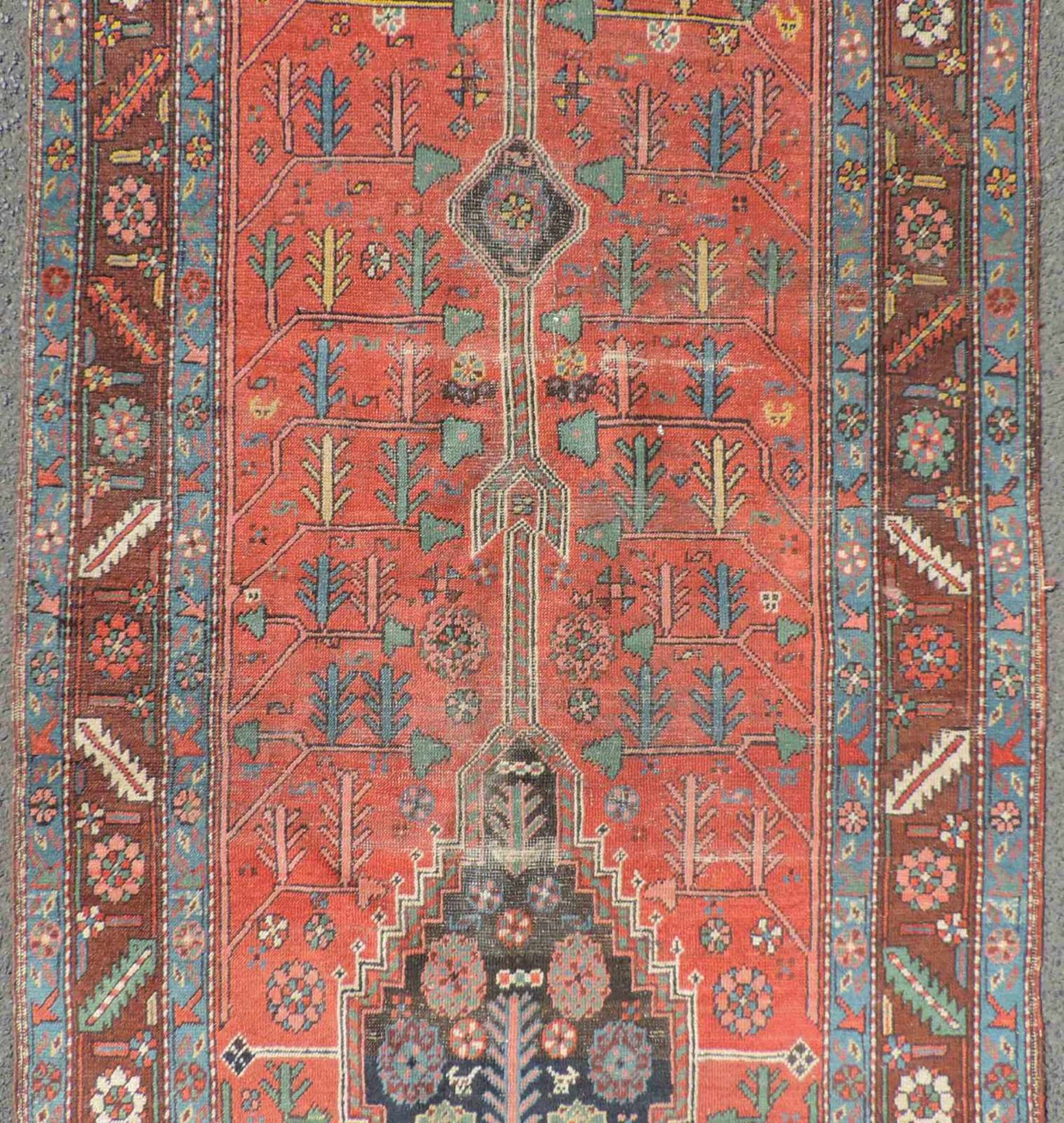 Schah - Savan Galerie, Iran, antik, 19. Jahrhundert. 428 cm x 97 cm. Handgeknüpft. Wolle auf - Bild 3 aus 9