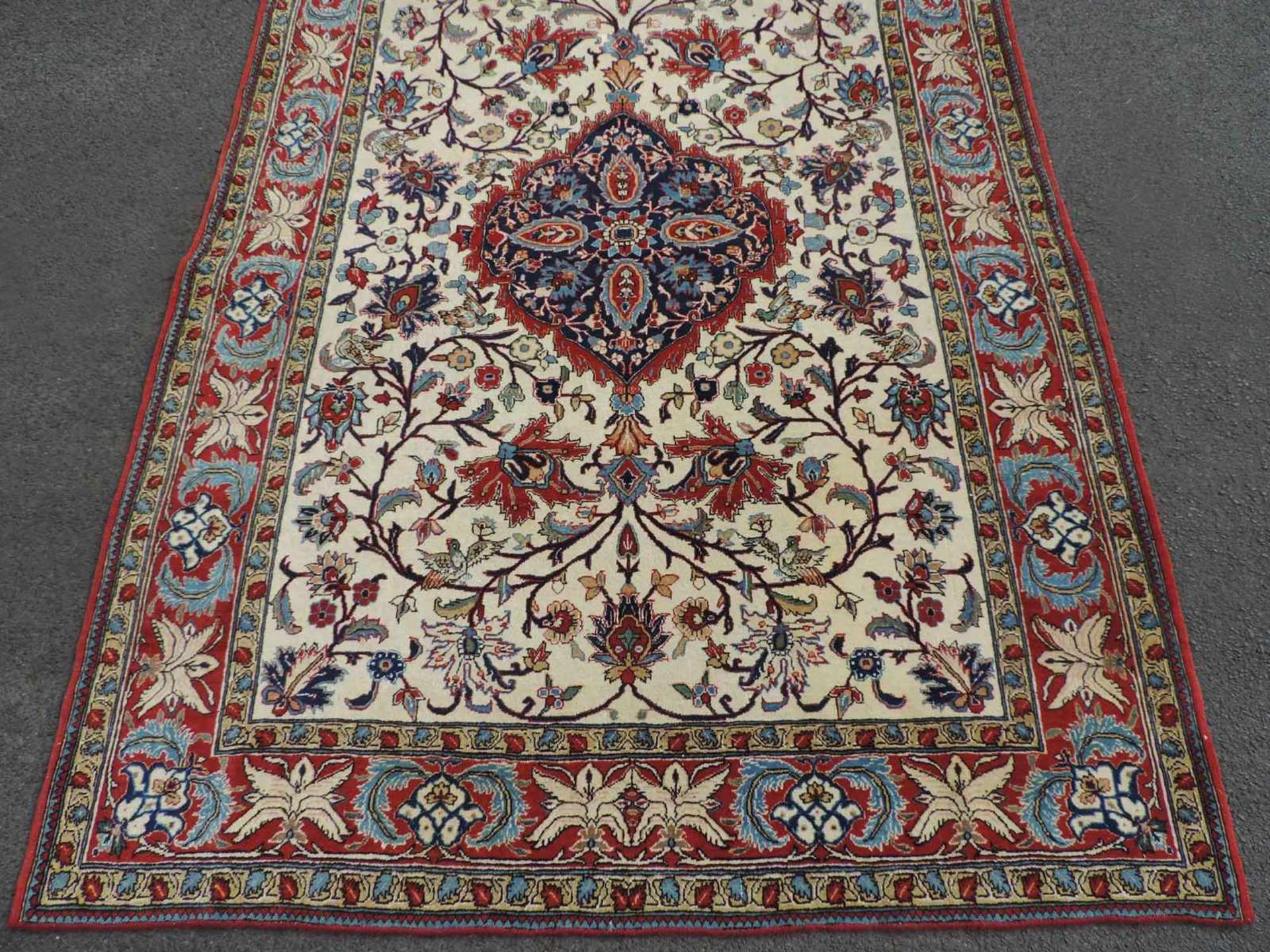 Ghom Korkwolle. Manufakturteppich. Iran. Sehr fein. Iran. 202 cm x 144 cm. Handgeknüpft. Korkwolle - Bild 2 aus 5