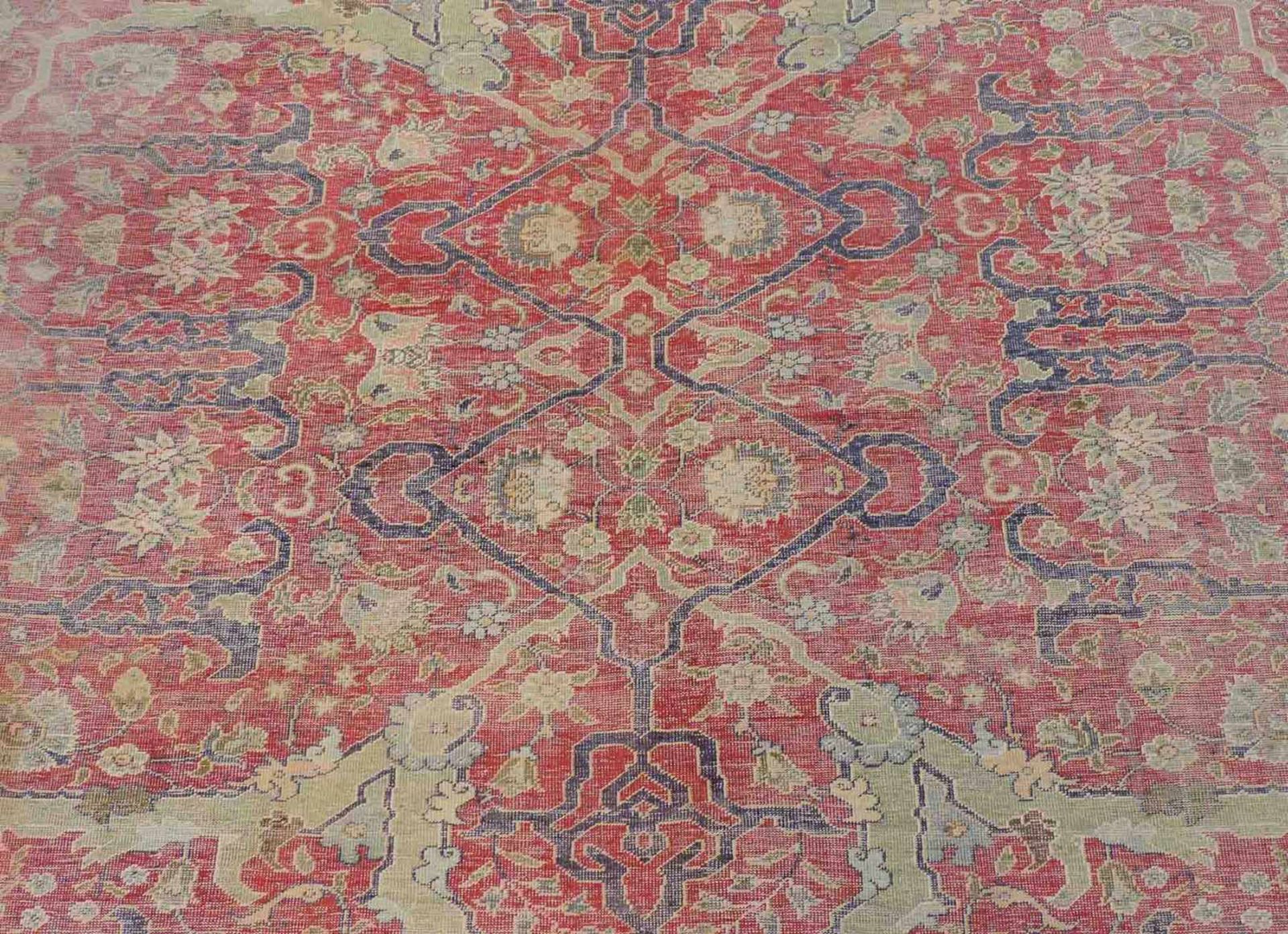 Kayseri Seide, Antik um 1900. 295 cm x 192 cm. Seide auf Baumwolle. U.A. dünn im Flor. Kayseri silk, - Image 4 of 9