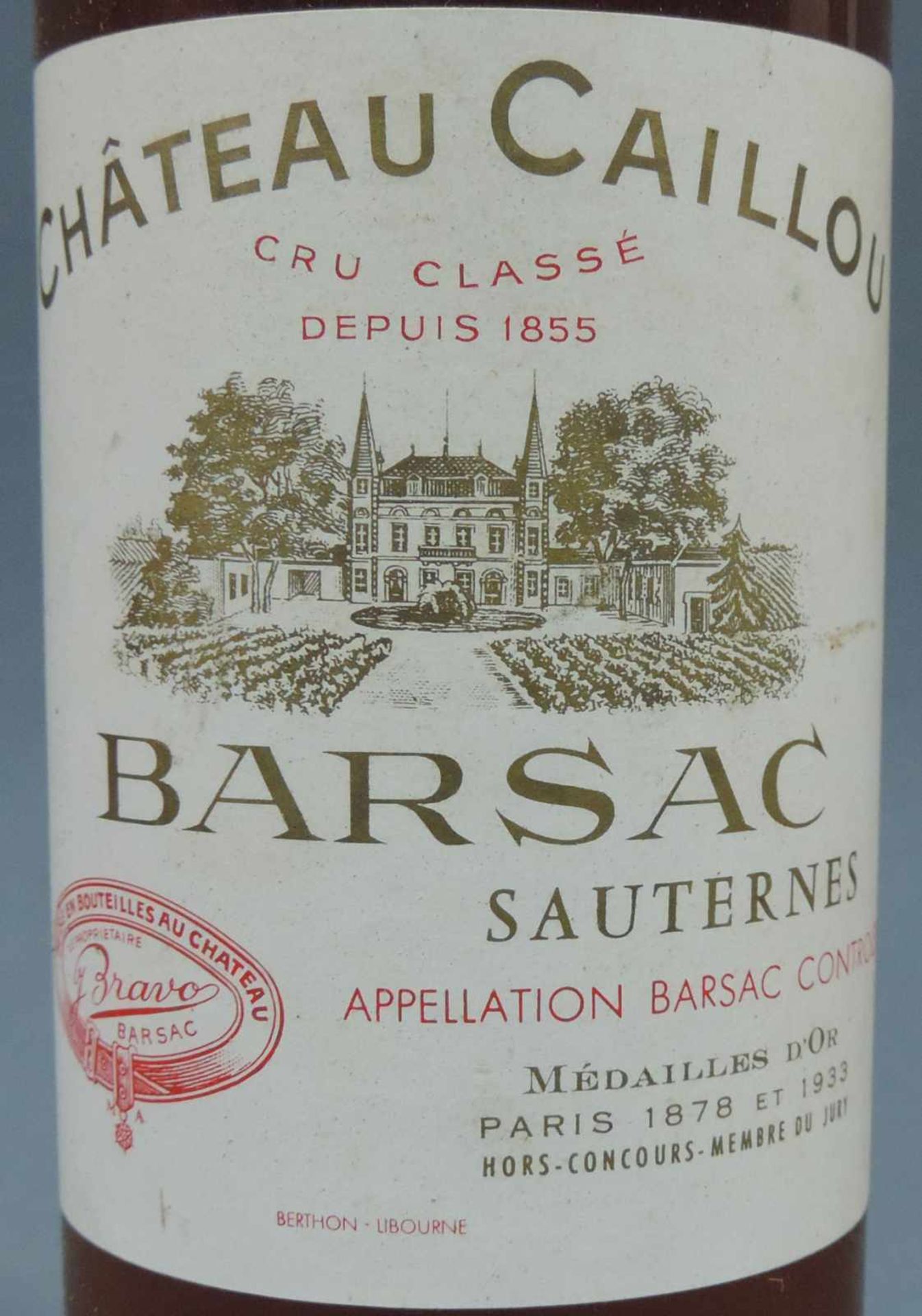 1947 Château Caillou, Creme de Tête. Barsac, AC. Grand Cru Classé. Eine ganze Flasche. Bordeaux, - Bild 6 aus 6