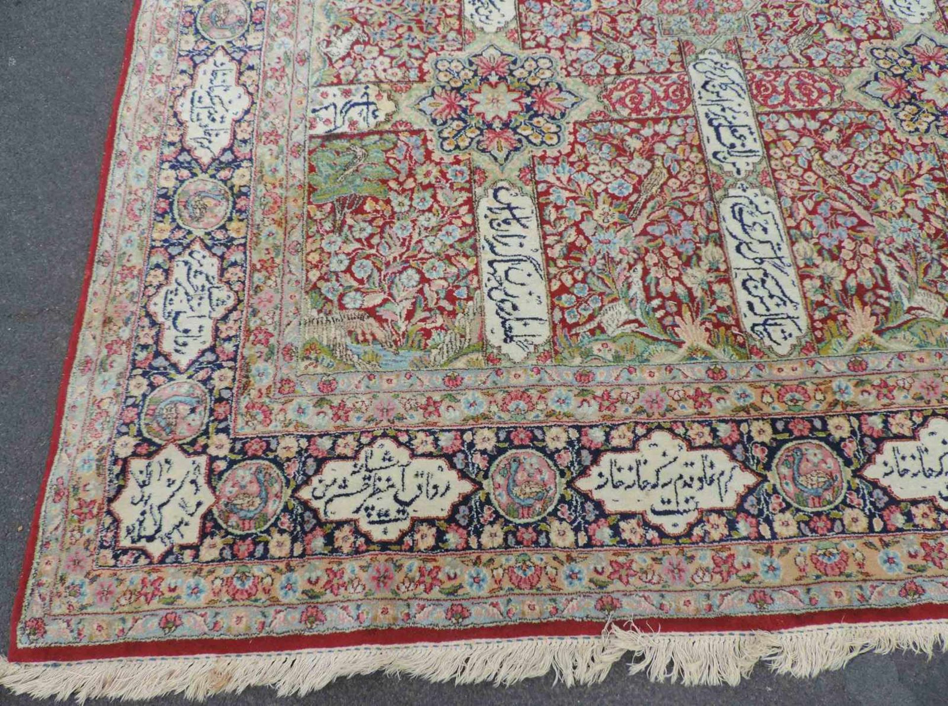 Kirman Garten - Teppich. Iran. Feine Knüpfung. Datiert 1390 (1972). 342 cm x 248 cm. Handgeknüpft. - Bild 2 aus 8