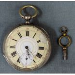 Herrentaschenuhr 19. Jahrhundert. Gehäuse wohl Silber. Durchmesser 51 mm. Men's pocket watch 19th