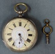 Herrentaschenuhr 19. Jahrhundert. Gehäuse wohl Silber. Durchmesser 51 mm. Men's pocket watch 19th