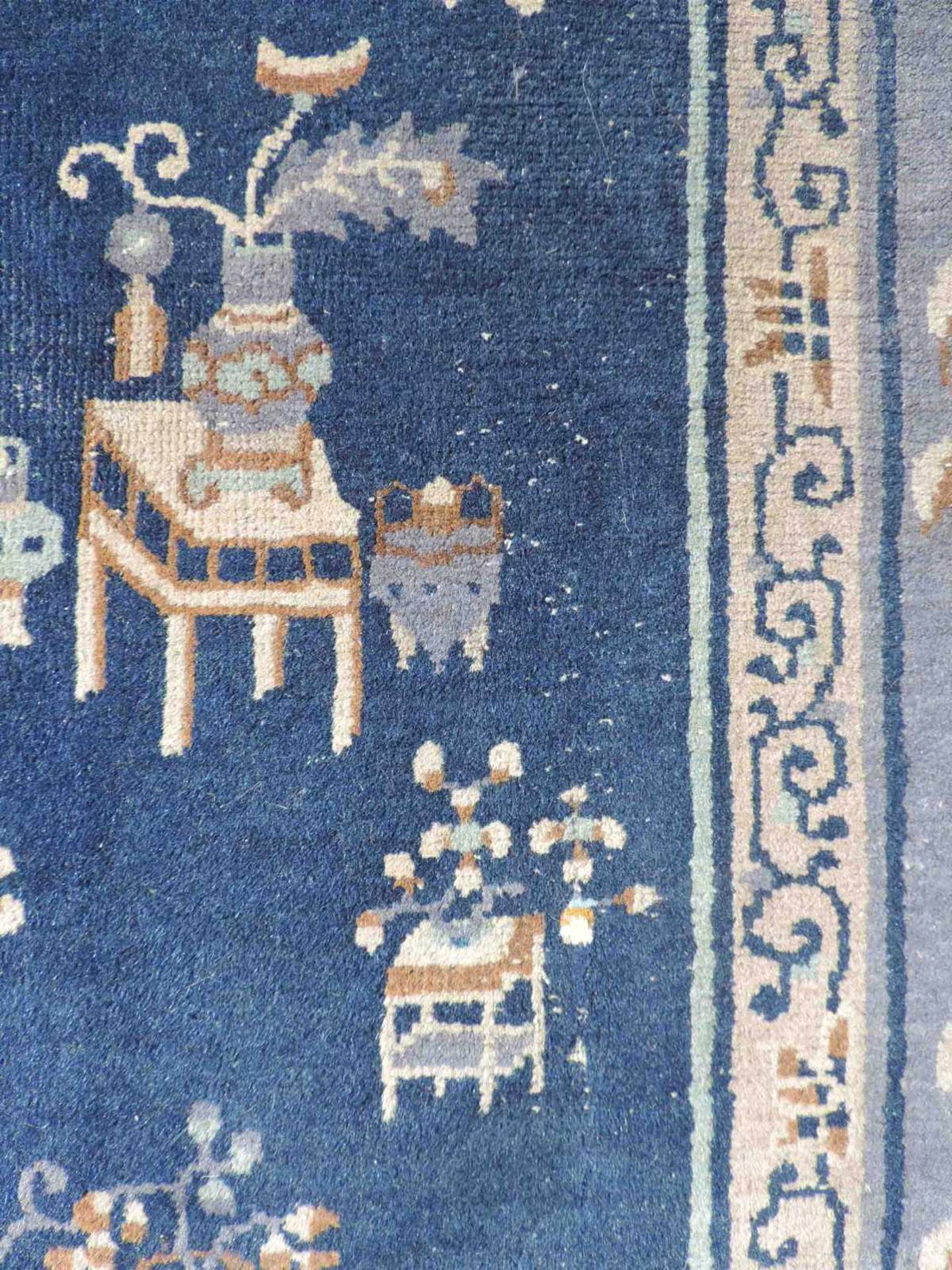 Pau Tou Teppich China, antik, Ende 19. Jahrhundert. 180 cm x 93 cm. Handgeknüpft. Wolle auf - Bild 5 aus 7