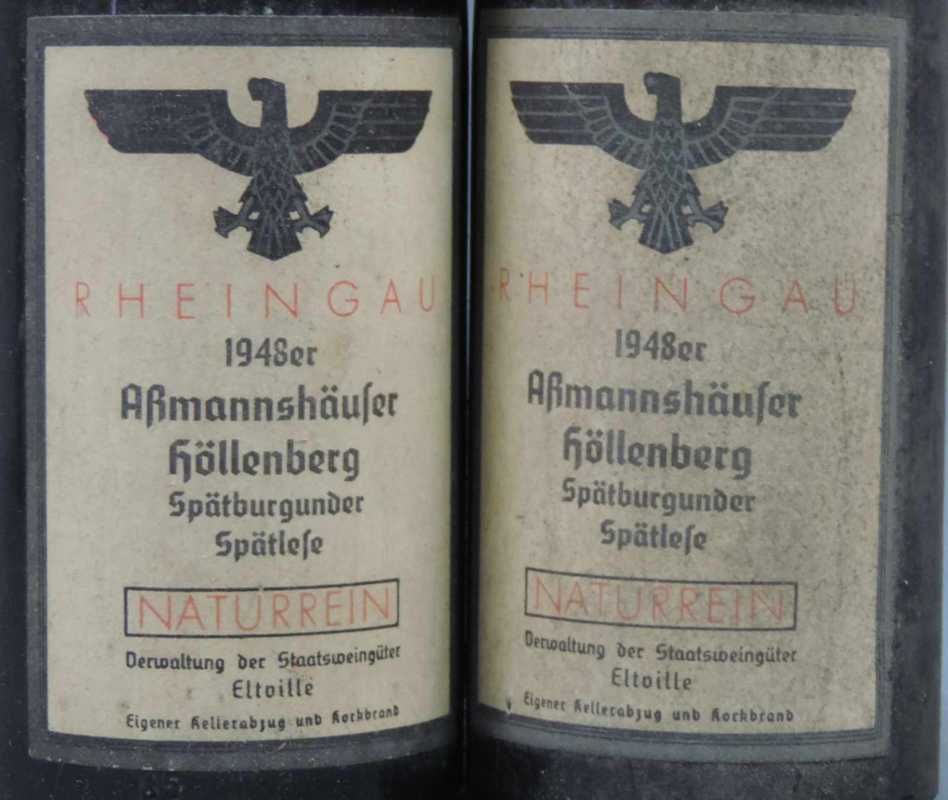 1948 Aßmannshäuser Höllenberg Spätburgunder Spätlese, Staatsweingüter. 4 ganze Flaschen 0,7 Liter - Image 9 of 9