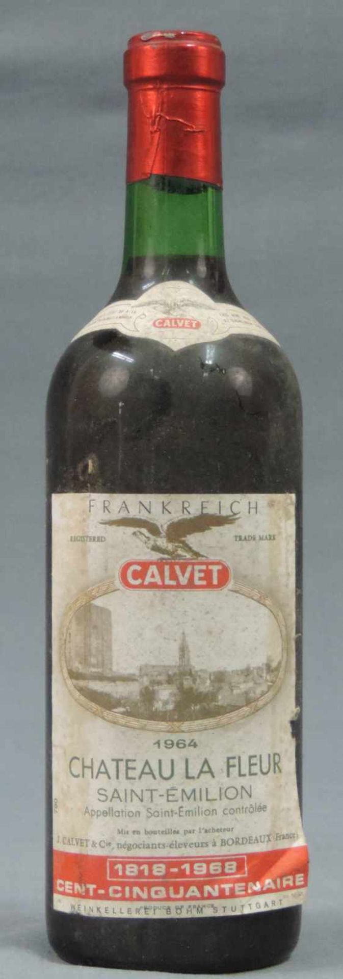 1964 Chateau La Fleur, Saint - Emillion, AC von Calvet. Eine ganze Flasche. In einem