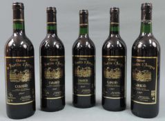 1997 Château la Bastide d'Aragon. Cabardés, AC. 5 ganze Flaschen 11,5 % 75cl. Charles Delatour.