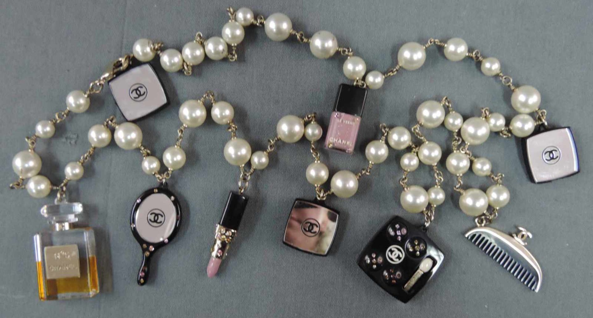 Chanel Kette Modeschmuck. Offen circa 100 cm lang. Chanel necklace, fashion jewelry. Open about - Bild 2 aus 2