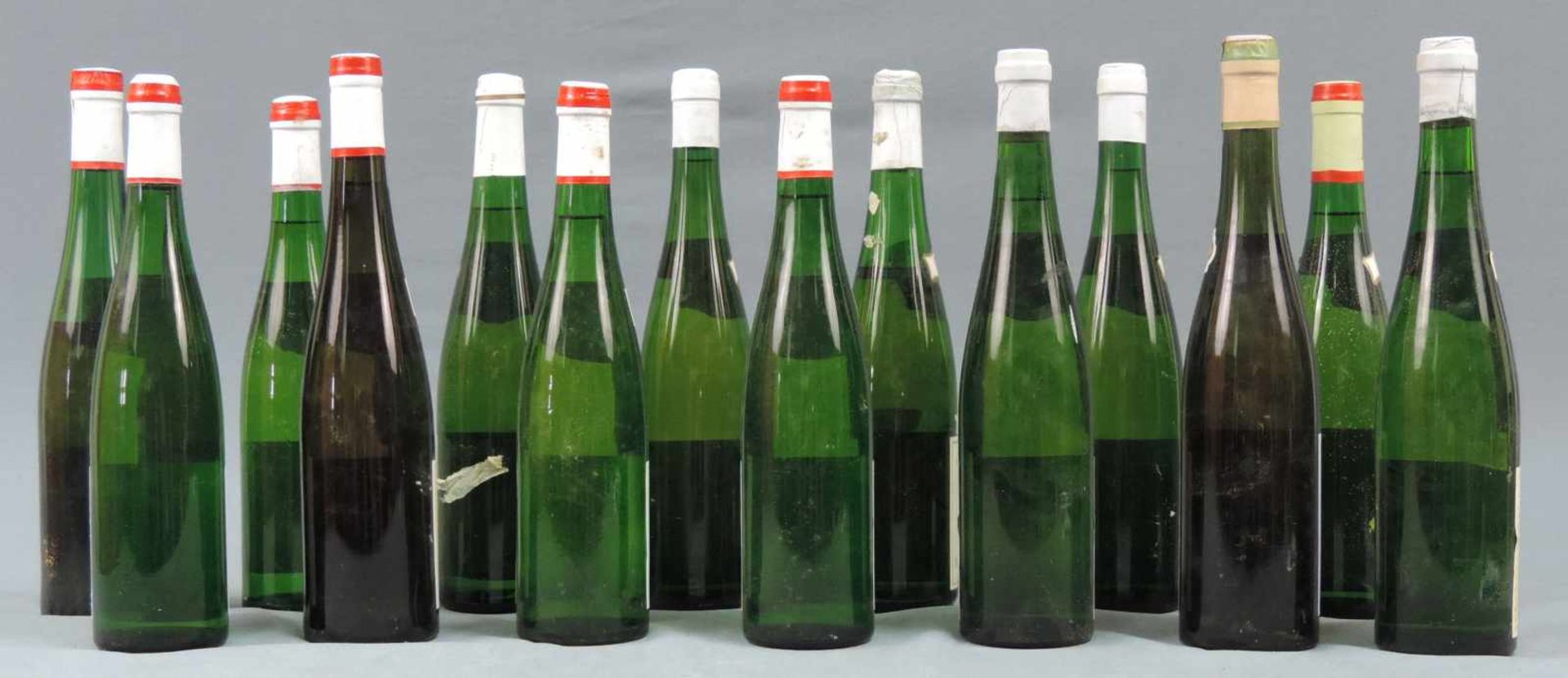 14 ganze Flaschen Mosel - Saar - Ruwer, Weißwein. 1953 Geierslayer Ohligsberg feine Auslese von - Image 5 of 7