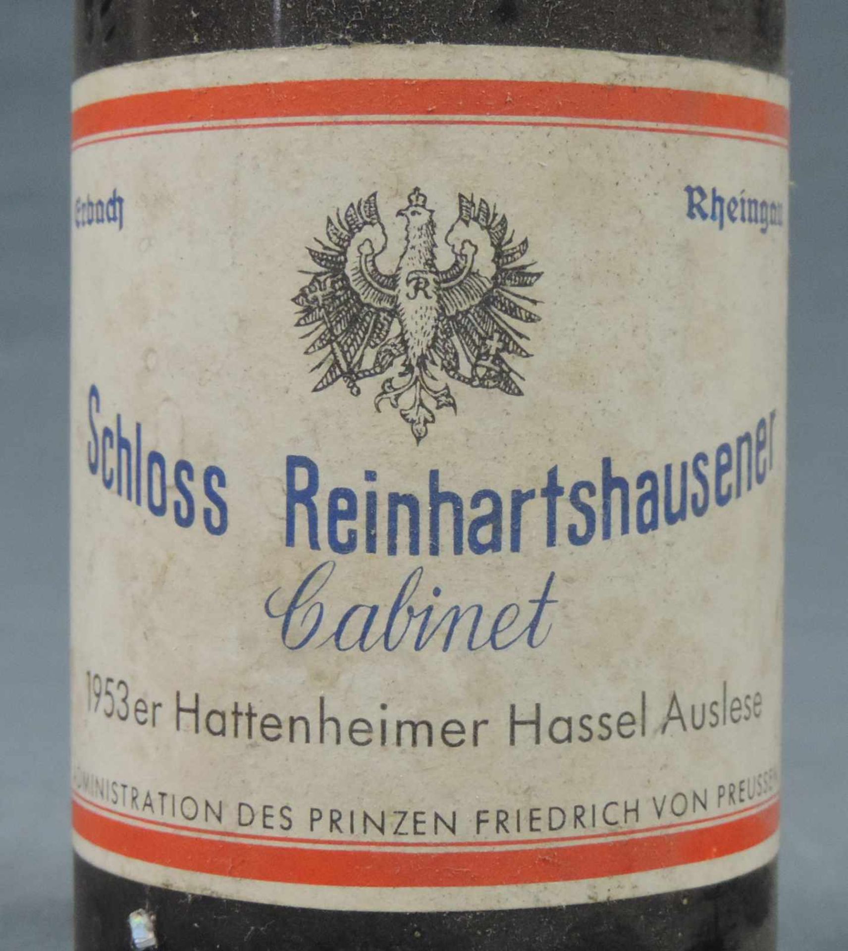 1953 Hattenheimer Hassel Auslese. Schloss Reinhartshausen Cabinet. Eine ganze Flasche 0,7 Liter. - Image 3 of 7