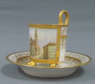 Bildtasse, Wien, Wahliss, Maria am Gestade, Nummer 421. Tasse 10,1 cm hoch. 15 cm Durchmesser- die