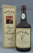1975 Offley Port Baron de Forrester. Reserve. Bottled 1996. Eine ganze Flasche und Original