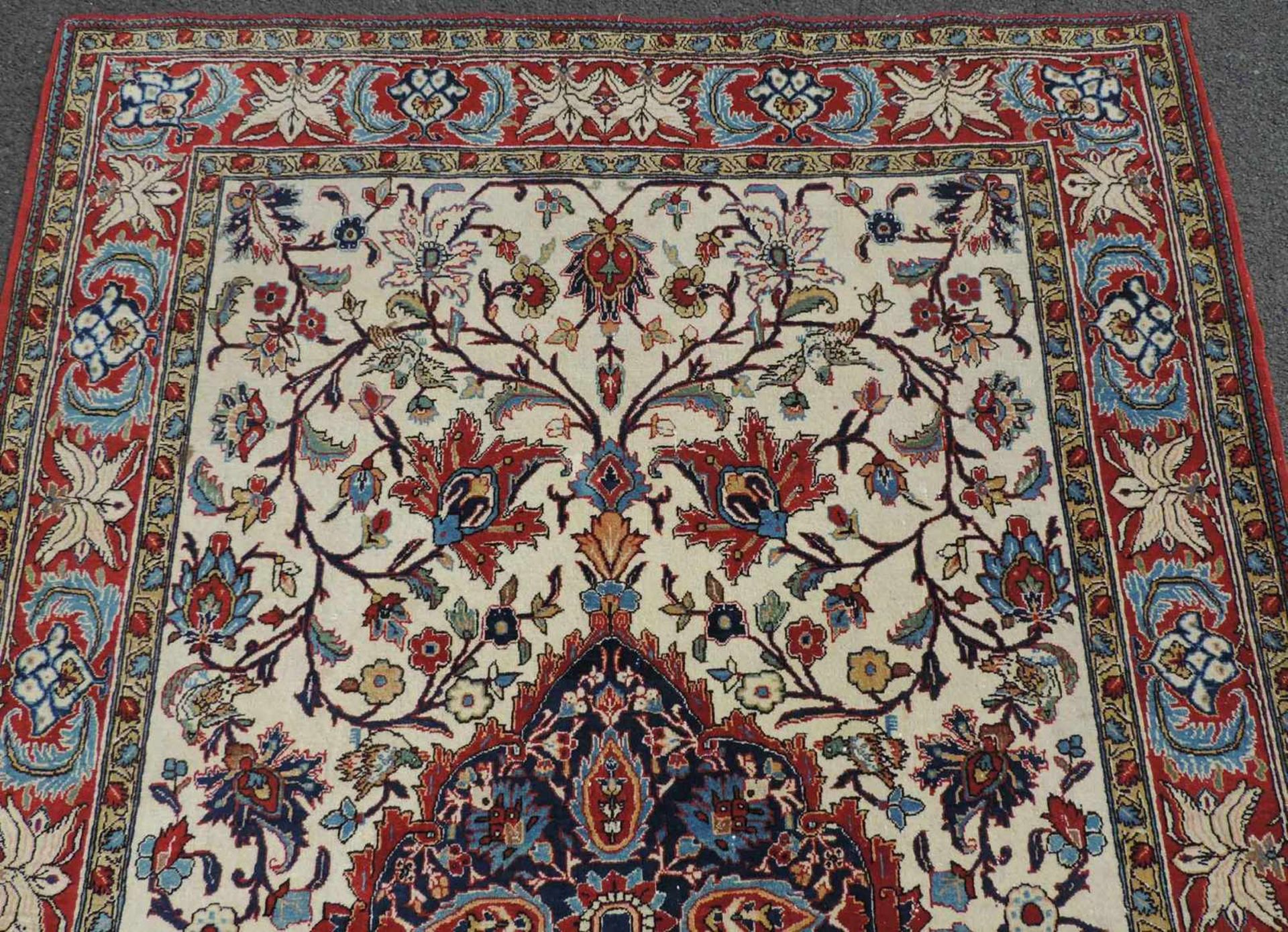 Ghom Korkwolle. Manufakturteppich. Iran. Sehr fein. Iran. 202 cm x 144 cm. Handgeknüpft. Korkwolle - Bild 4 aus 5
