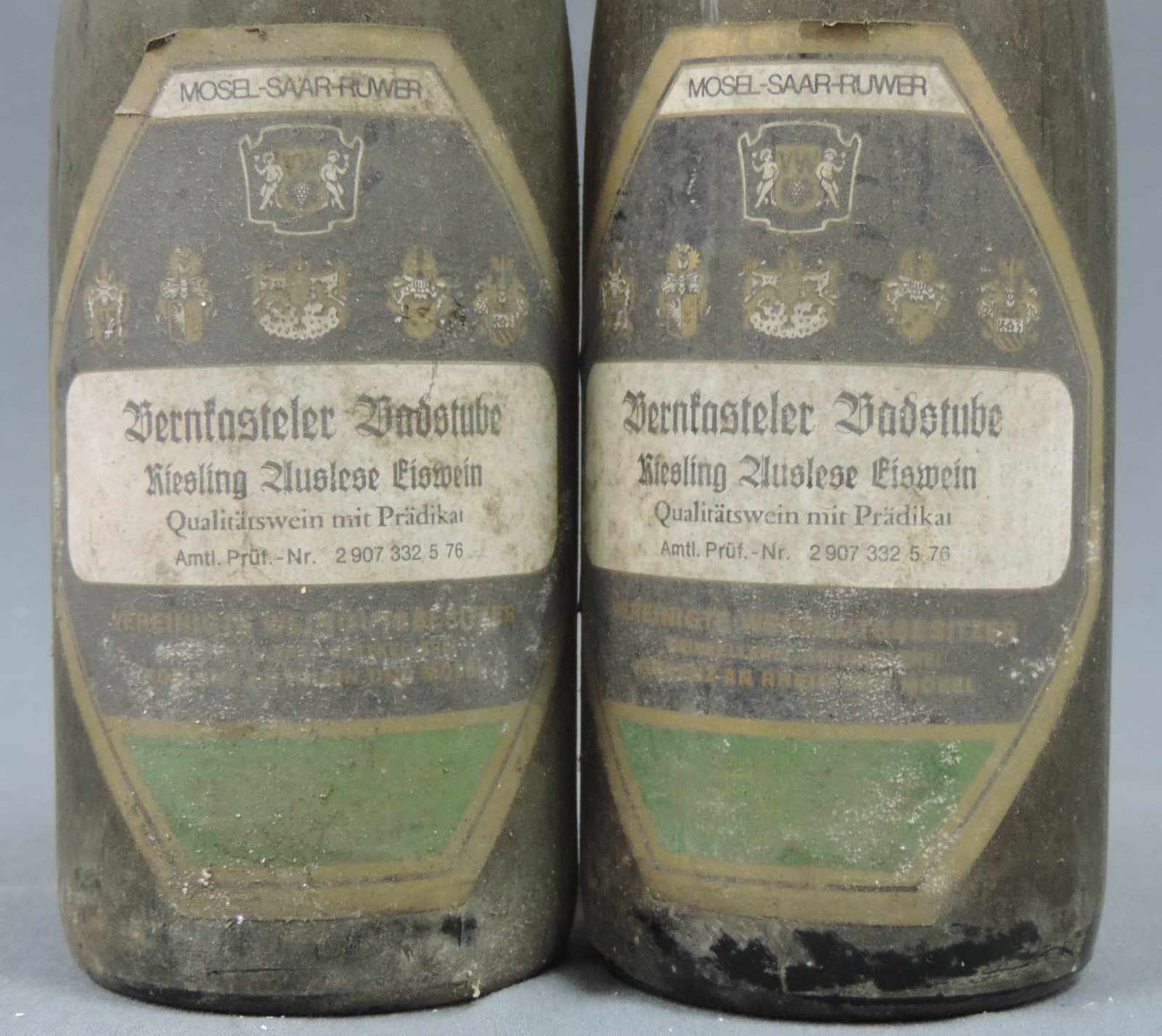 1975 Bernkastler Badstube Riesling Auslese Eiswein. 2 ganze Flaschen Weißwein. 0,7 Liter. Vereinigte - Image 2 of 7