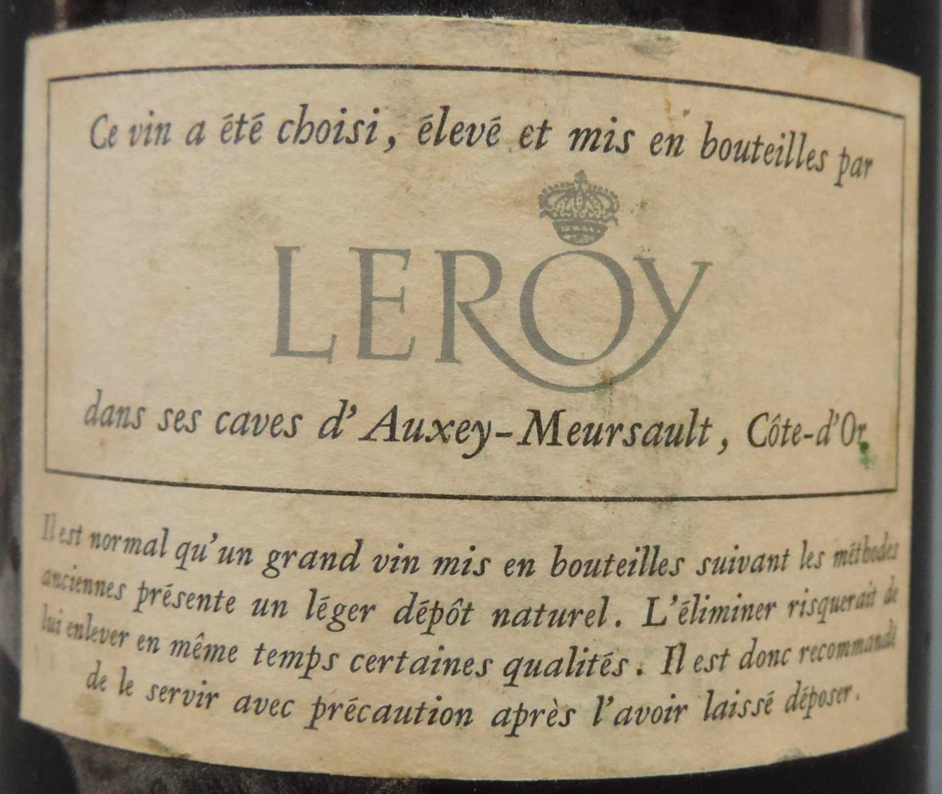 1961 Auvenay, Bourgogne AC, de LEROY. Eine ganze Flasche. Rotwein. Frankreich. Burgund. 1961 - Image 5 of 7