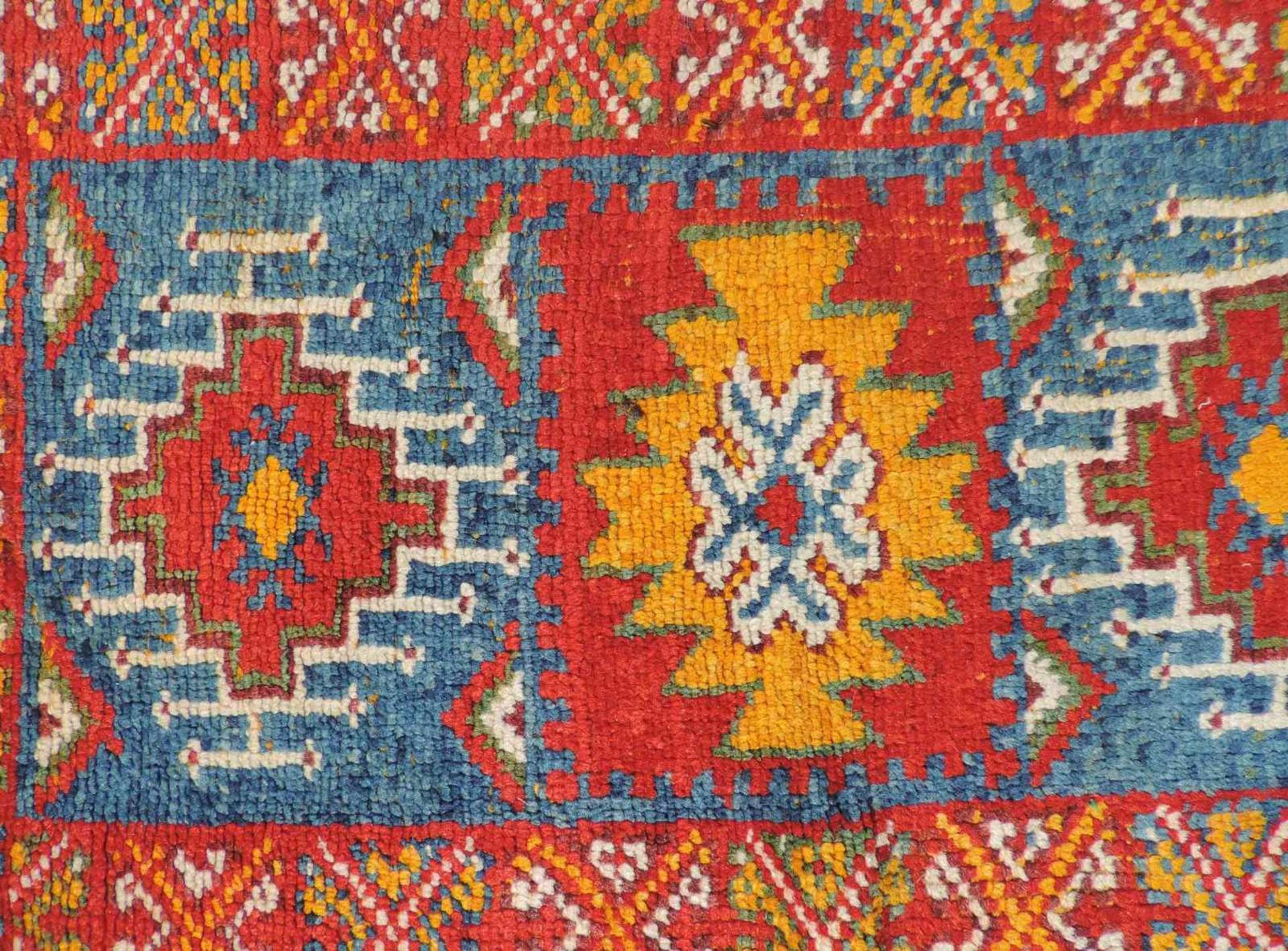 Atlas Morocco, Yastik, Stammesteppich. Alt. 95 cm x 63 cm. Handgeknüpft. Wolle auf Wolle. Atlas - Bild 2 aus 3