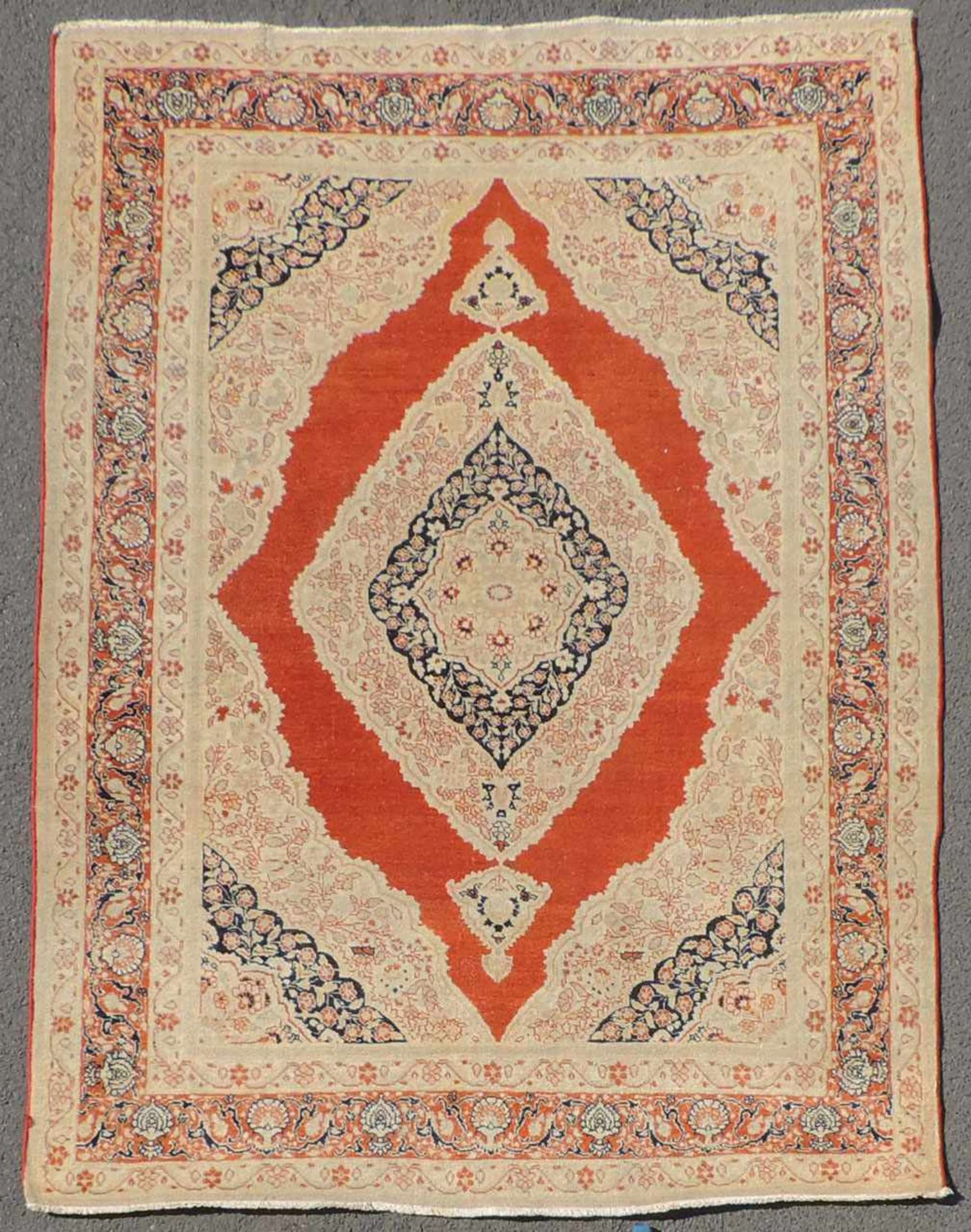 Täbris "Hadj Jalili" Meisterteppich. Iran, alt, um 1910. Feine Knüpfung. 173 cm x 130 cm.