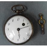 Herrentaschenuhr um 1800. Gehäuse Silber (geprüft). Durchmesser 46 mm. Men's pocket watch around