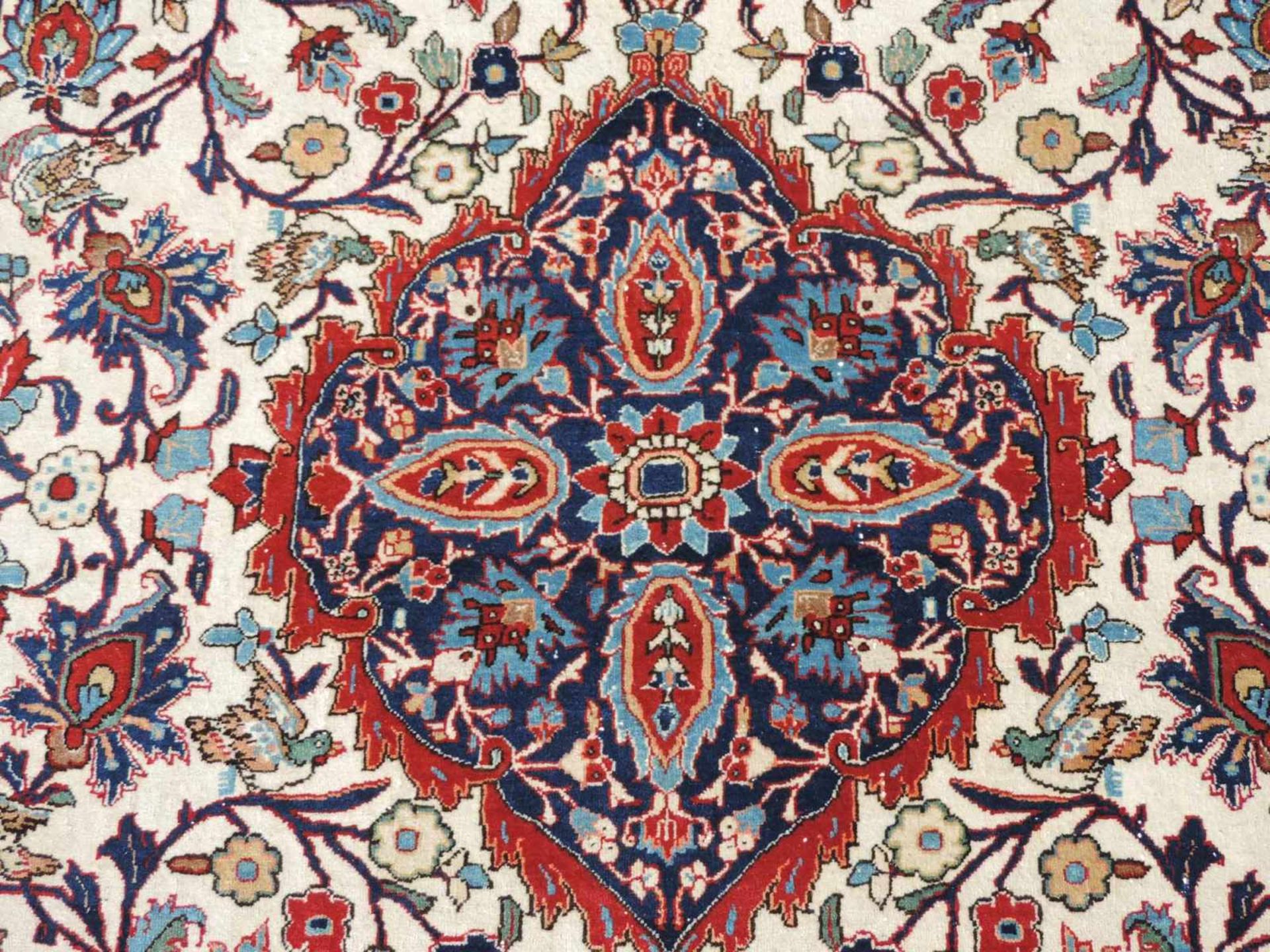 Ghom Korkwolle. Manufakturteppich. Iran. Sehr fein. Iran. 202 cm x 144 cm. Handgeknüpft. Korkwolle - Bild 3 aus 5